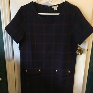 J Crew plaid shift dress